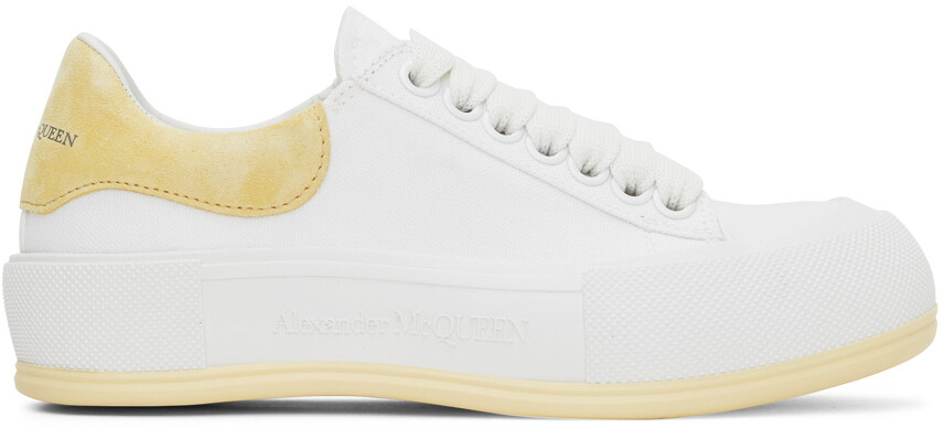 

Бело-желтые кеды плимсолл Alexander McQueen