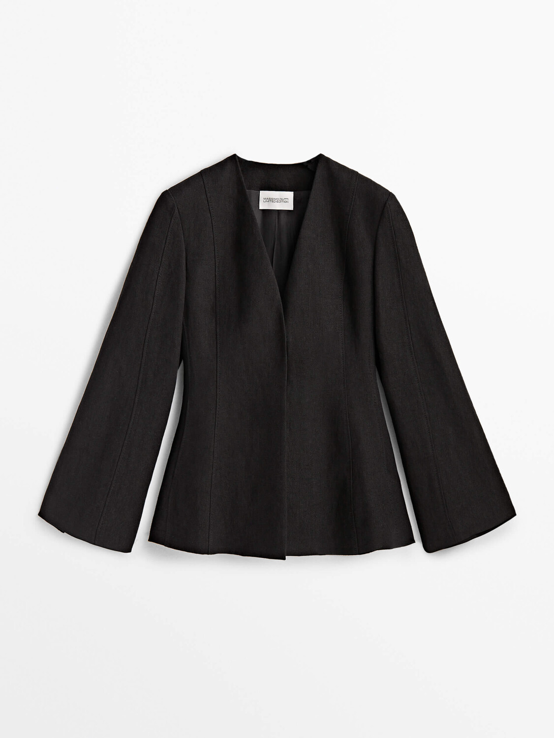 

Пиджак Massimo Dutti Limited Edition Linen Kimono Suit, черный