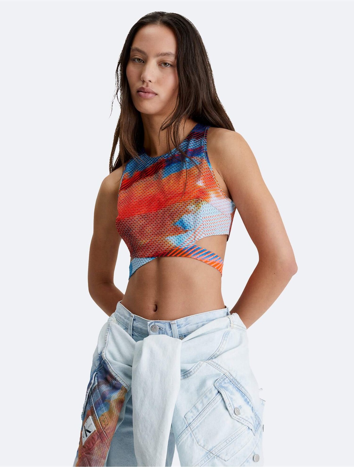 

Топ на молнии Calvin Klein, мультиколор