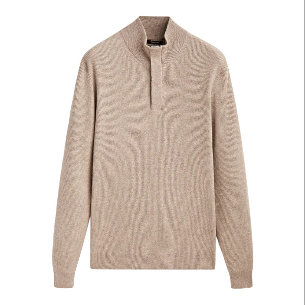 

Свитер Massimo Dutti Mock Neck With Zip And Buttons, бежевый