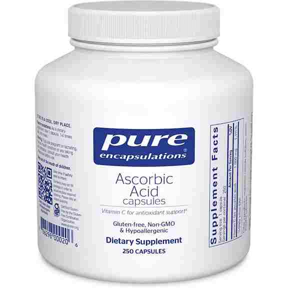 цена Витамин С Pure Encapsulations Ascorbic Acid, 250 капсул