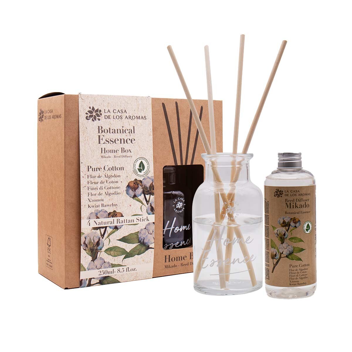 

Набор La Casa De Los Aromas Botanical Essence Home Box Pure Cotton, 3 предмета