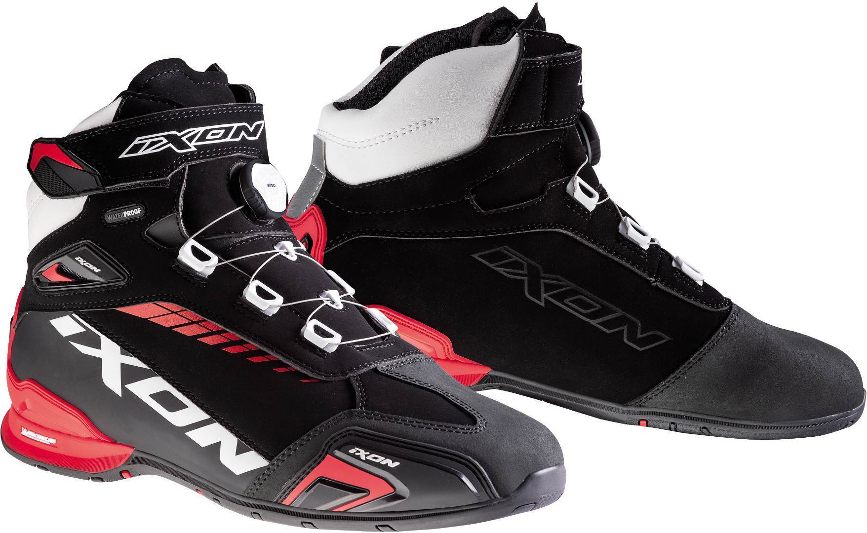 Обувь Ixon Bull WP для мотоциклов, черно-бело-красная