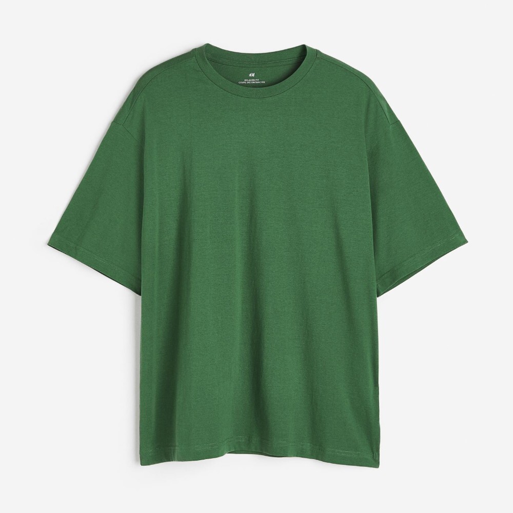 

Футболка H&M Relaxed Fit, зеленый