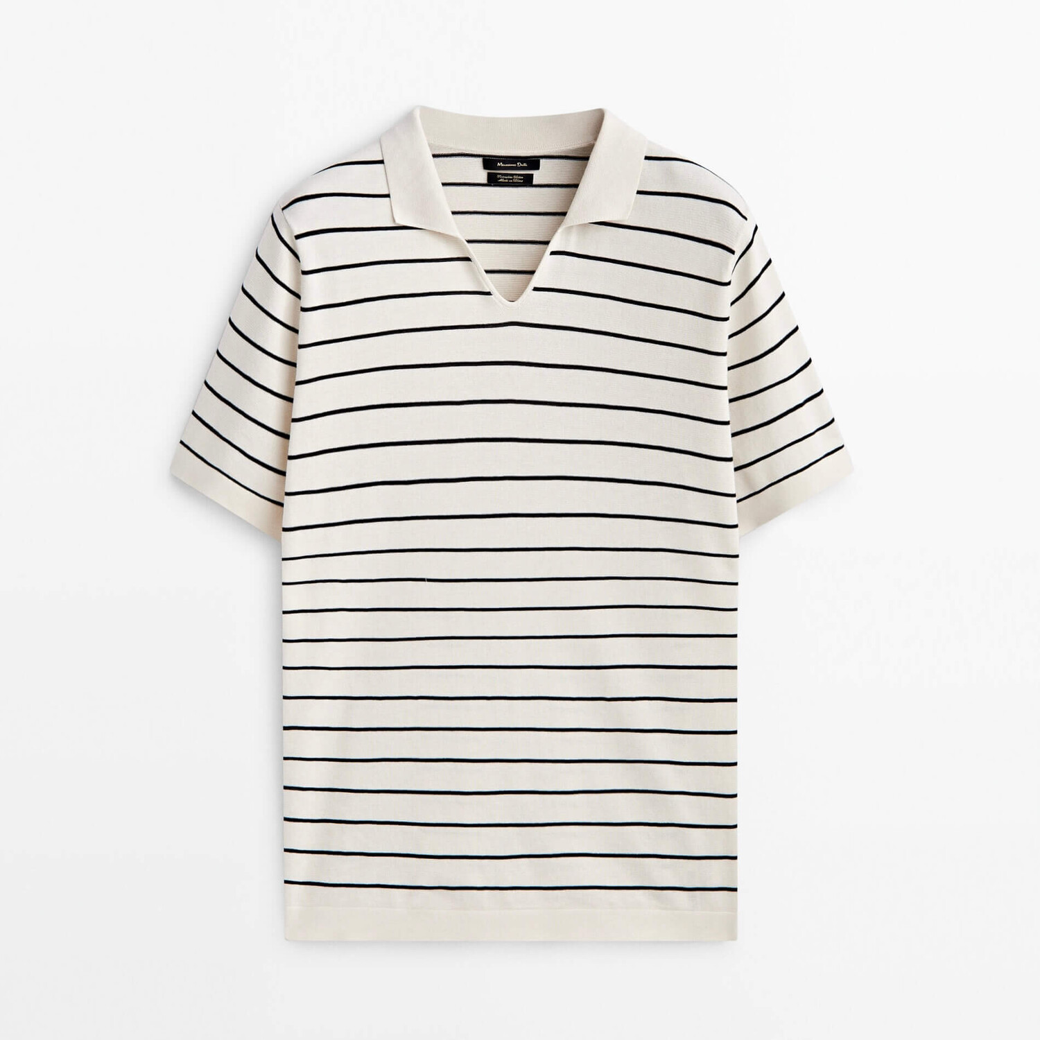 

Свитер поло Massimo Dutti Striped, кремовый, Бежевый