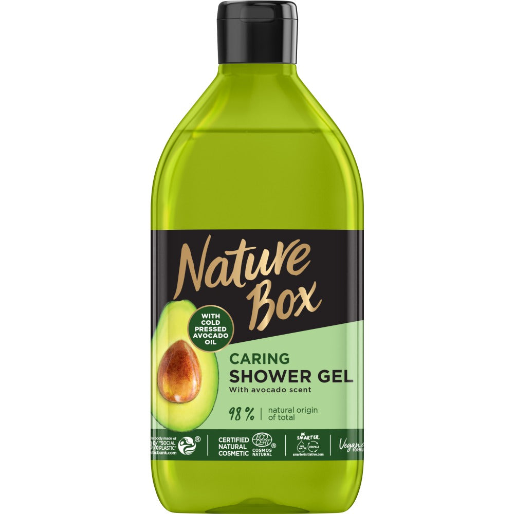 цена Nature Box Гель для душа Avocado Oil Ухаживающий с маслом авокадо 385мл