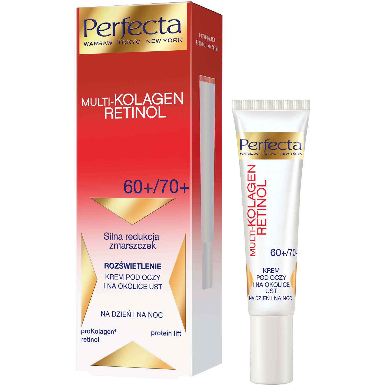 Perfecta Multikolagen Retinol мультиколлагеновый крем для глаз и рта 60+/70+, 15 мл