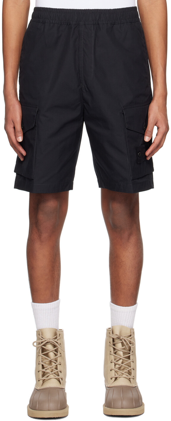 

Черные шорты с имитацией мух Stone Island
