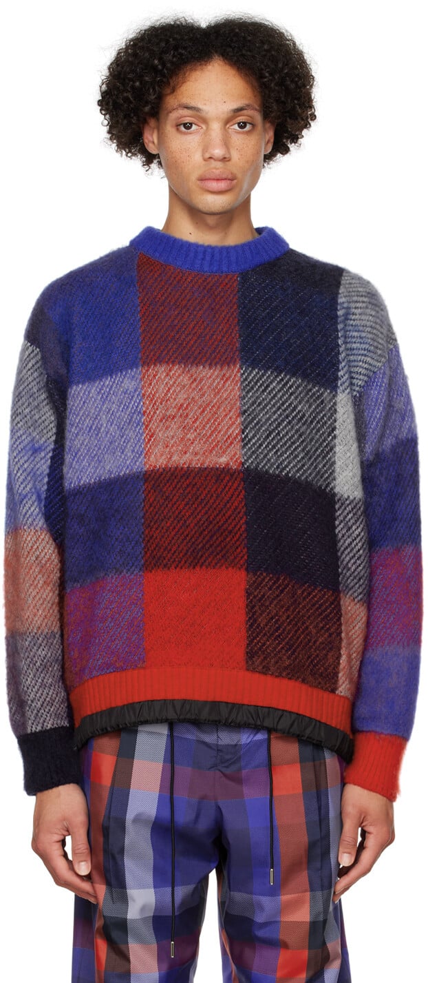 

Сине-красный свитер в клетку sacai