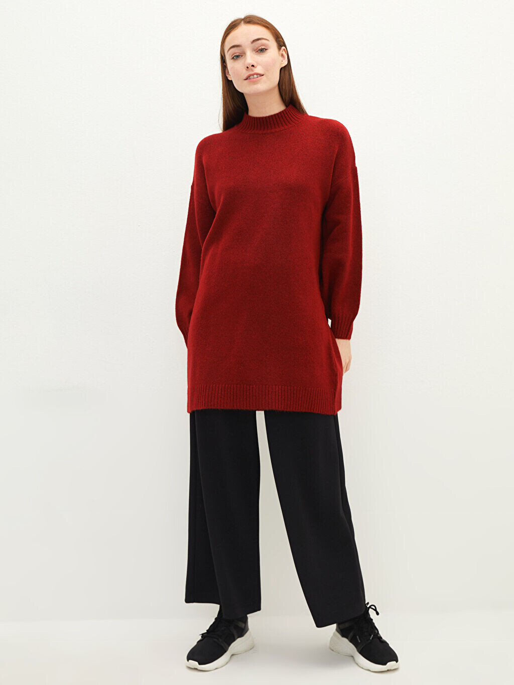 

Широкие женские брюки из крепа удобного кроя палаццо LCW Modest