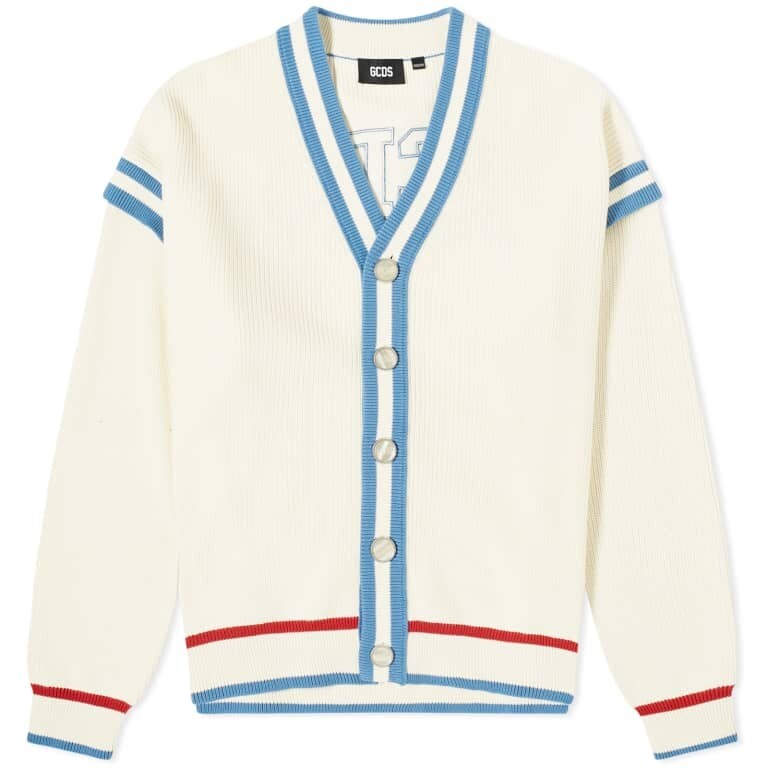 

Кардиган GCDS Logo Knit, бежевый/голубой