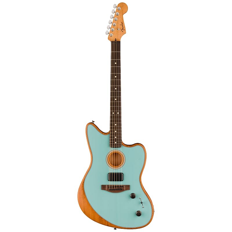 

Fender Acoustasonic Player Jazzmaster, Ice Blue с сумкой Deluxe Gig Bag