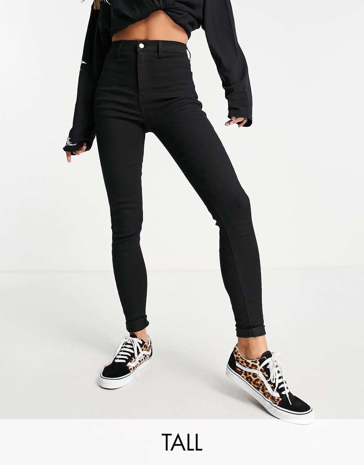 

Черные джинсы Topshop Tall Joni