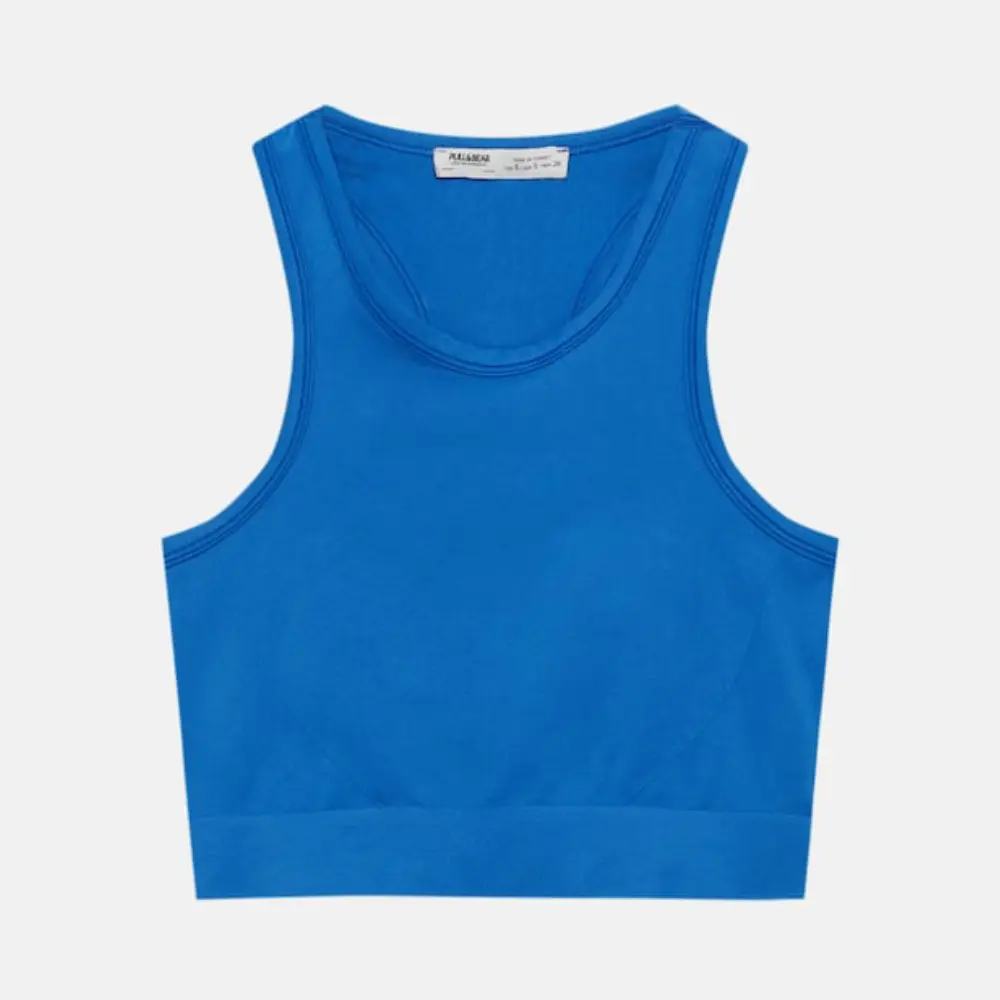 

Топ Pull&Bear Seamless Crop, синий