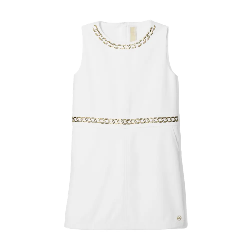 

Платье Michael Kors Kids Chain Embellished Woven, белый
