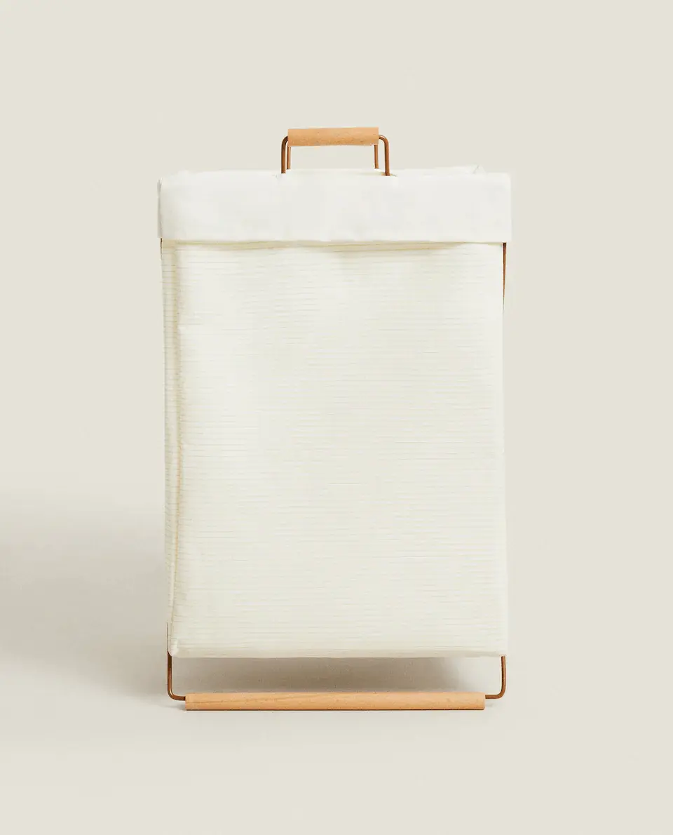 

Складная корзина для белья Zara Home, белый/коричневый