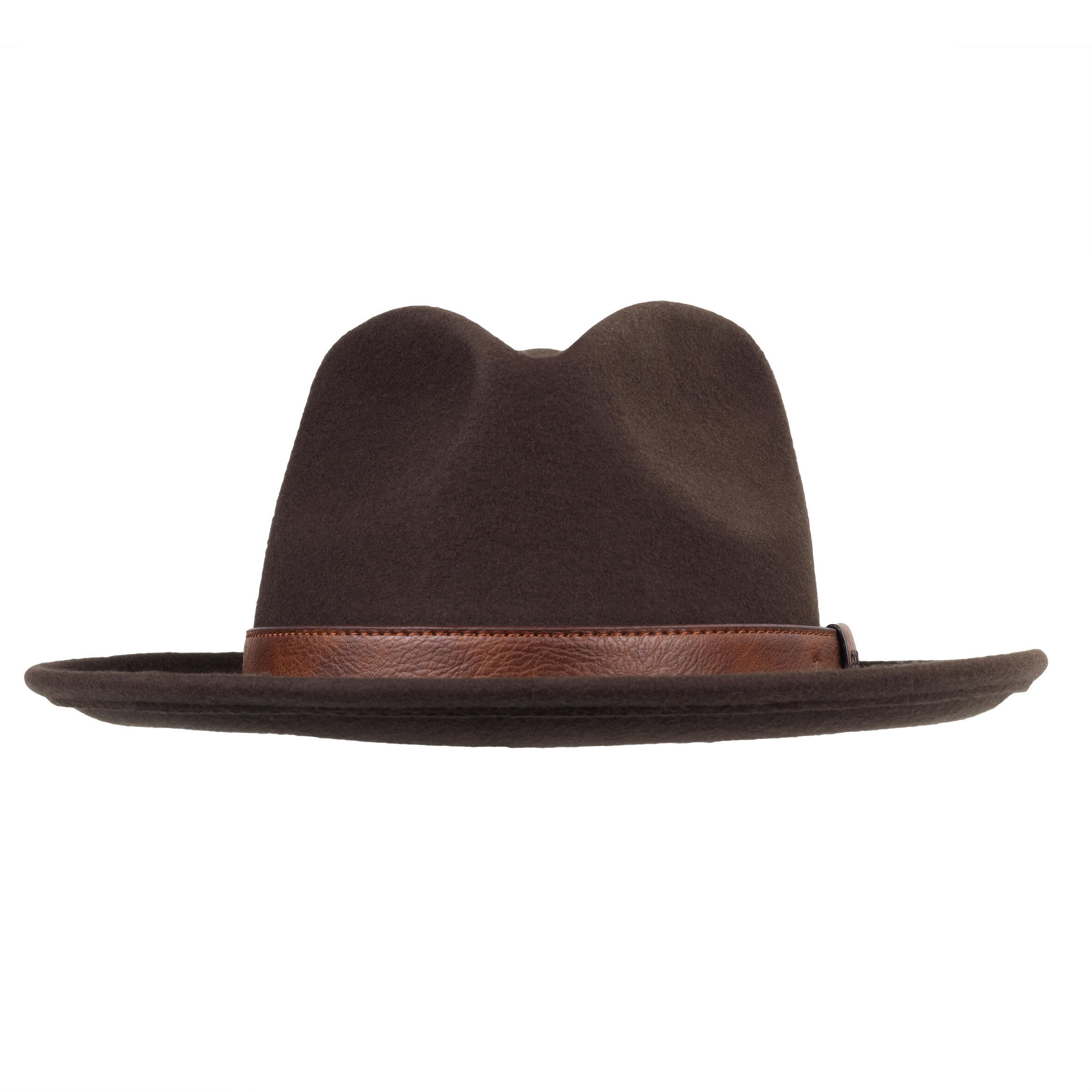 цена Охотничья шапка 100 фетр водоотталкивающая коричневая SOLOGNAC, кофе коричневый
