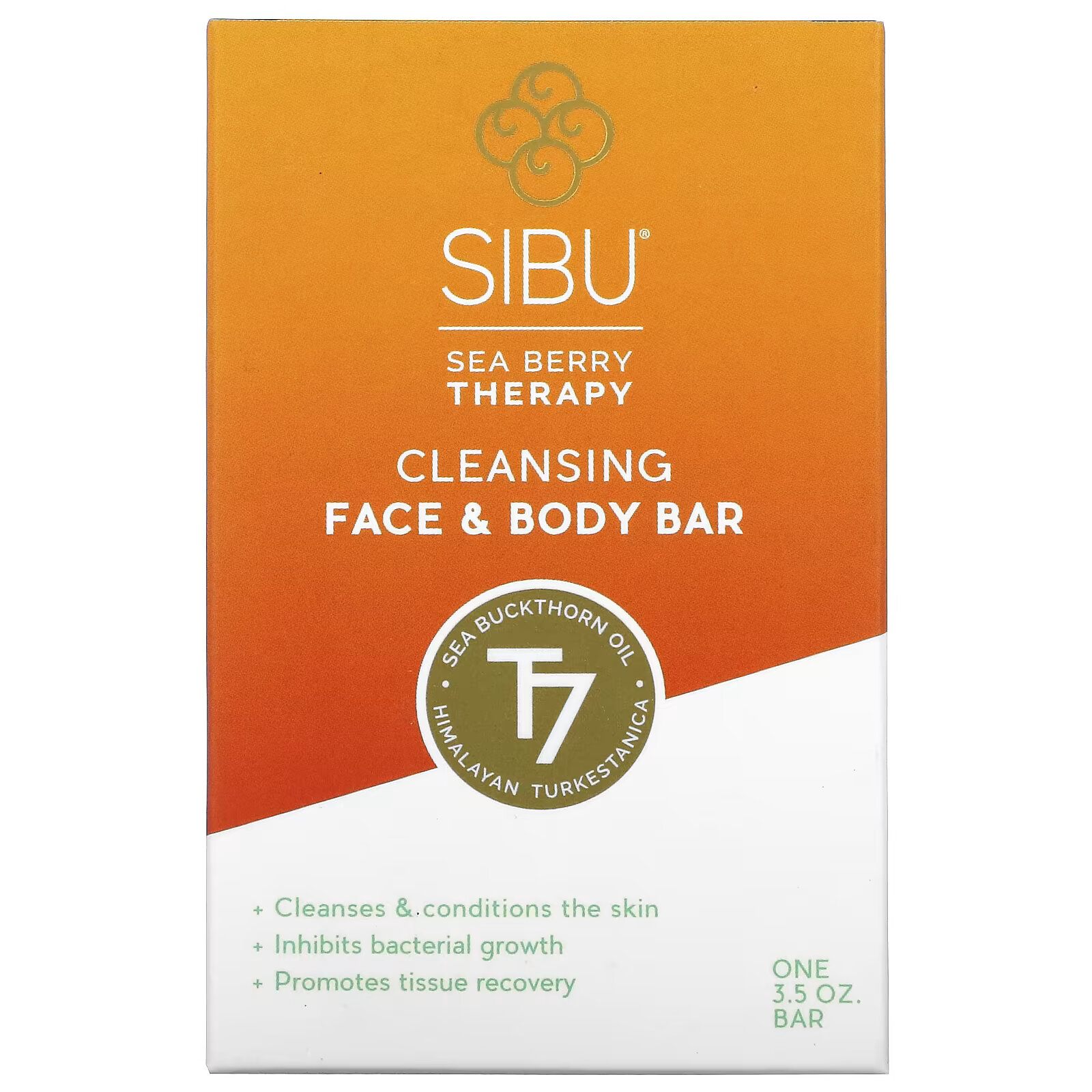 Sibu Beauty, Sea Berry Therapy, очищающее твердое мыло для лица и тела, с облепиховым маслом, T7, 3,5 унции скраб отшелушивающий sibu beauty sea berry therapy для лица и тела 100 мл