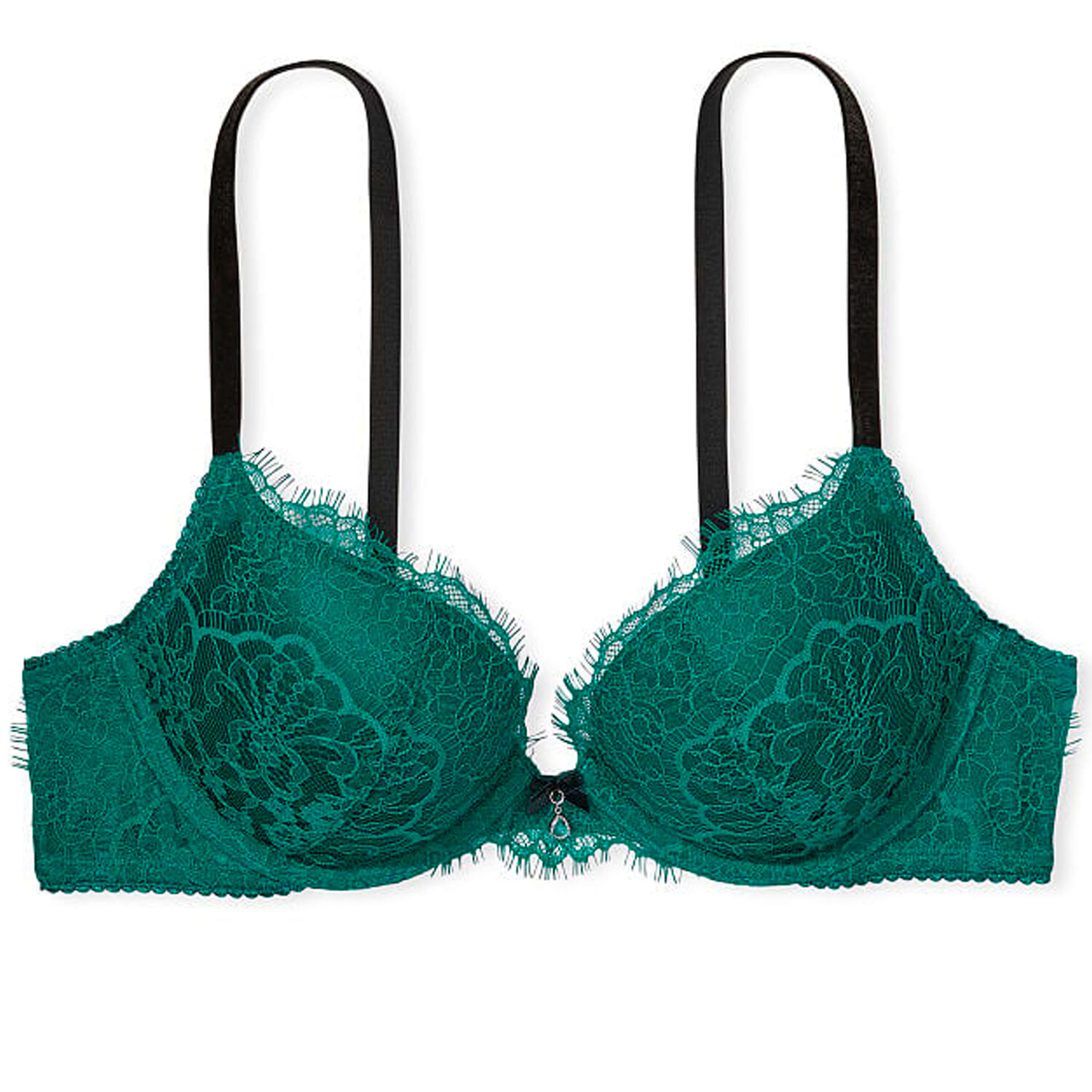 

Бюстгальтер пуш-ап из кружева и бархата Victoria's Secret Dream Angels, темно-зеленый