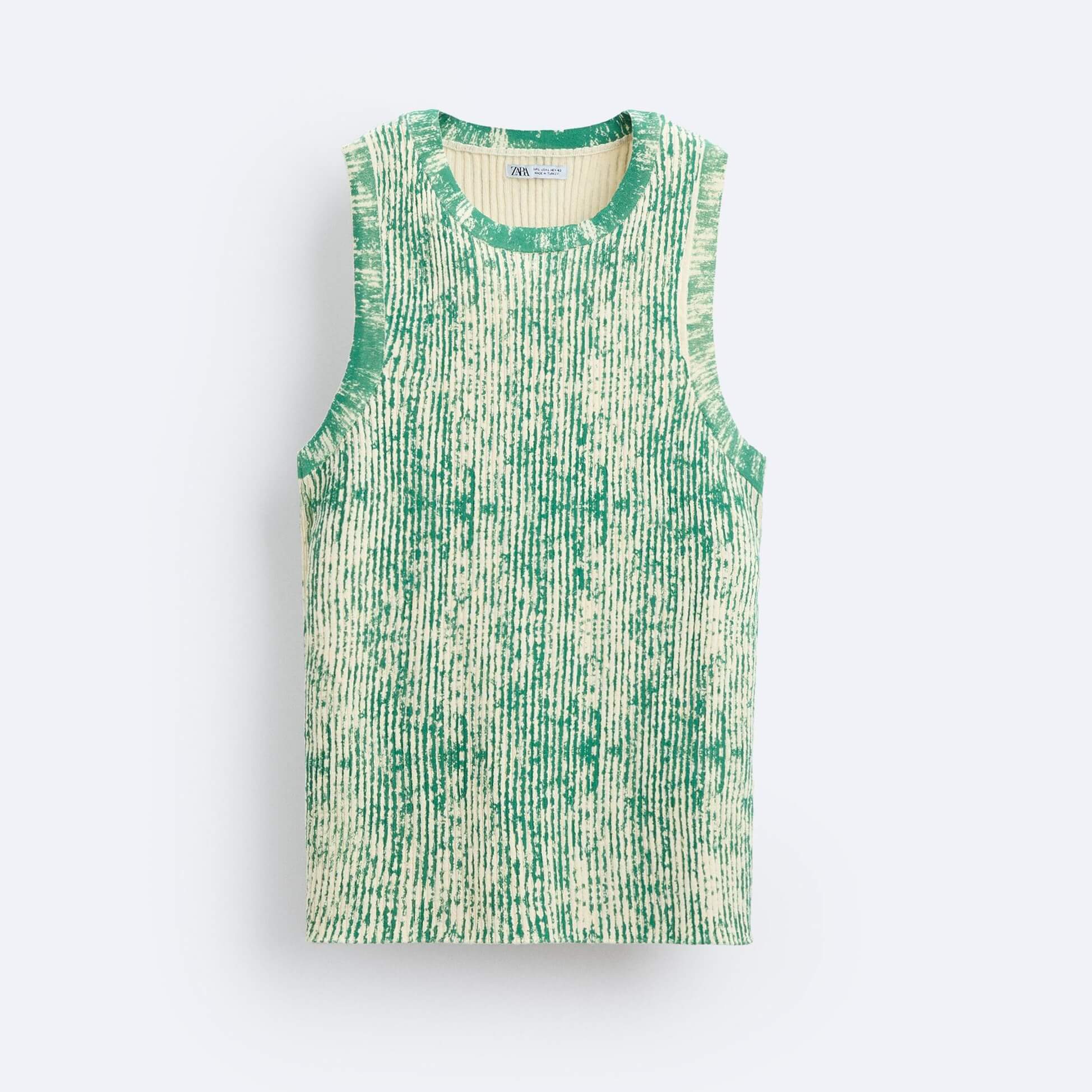 Топ Zara Knit Tank, светло-зеленый жилет zara knit cotton светло зеленый