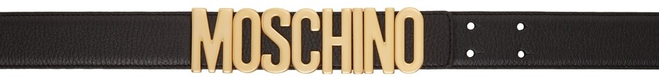 

Черно-золотой ремень с логотипом Moschino