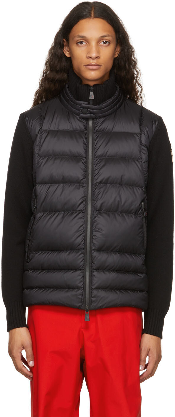 

Черный пуховый кардиган Moncler Grenoble