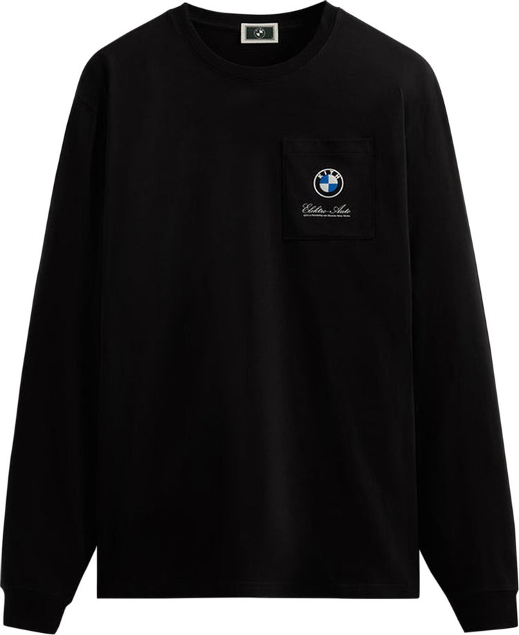 Лонгслив Kith For BMW Elektro Auto Long-Sleeve Pocket Tee 'Black', черный - фото