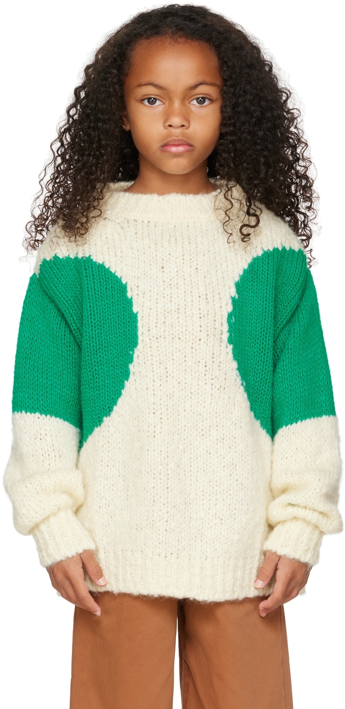 Детский свитер Off-White с зелеными точками Weekend House Kids детский off white свитер almire bonpoint