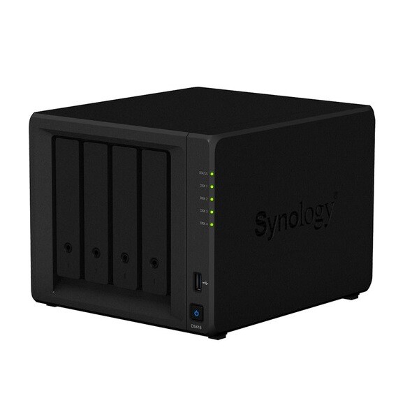 

Сетевое хранилище Synology DS418 с 4 отсеками, черный