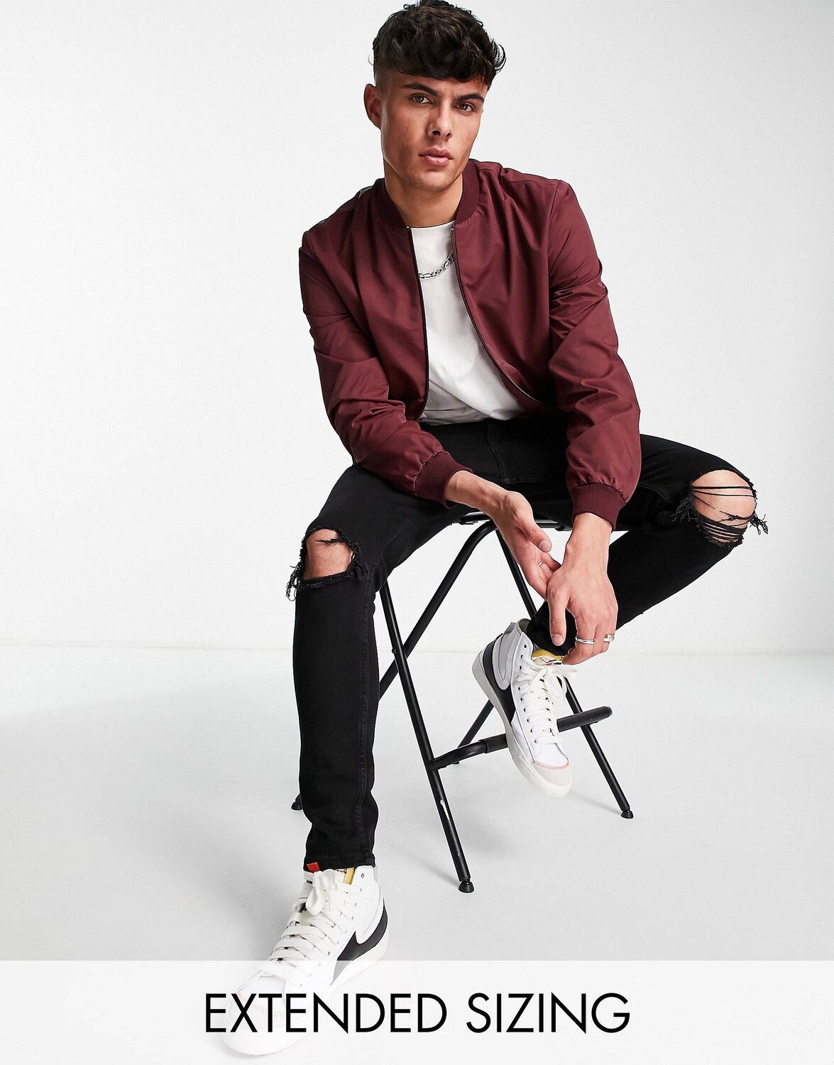 

Бордовый легкий бомбер ASOS DESIGN, Красный