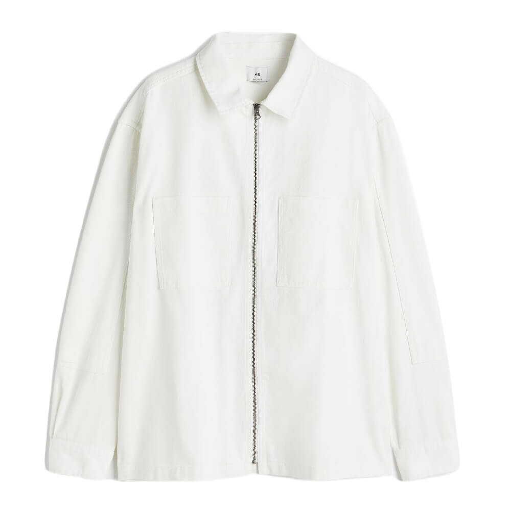 

Куртка-рубашка H&M Relaxed Fit Twill, белый