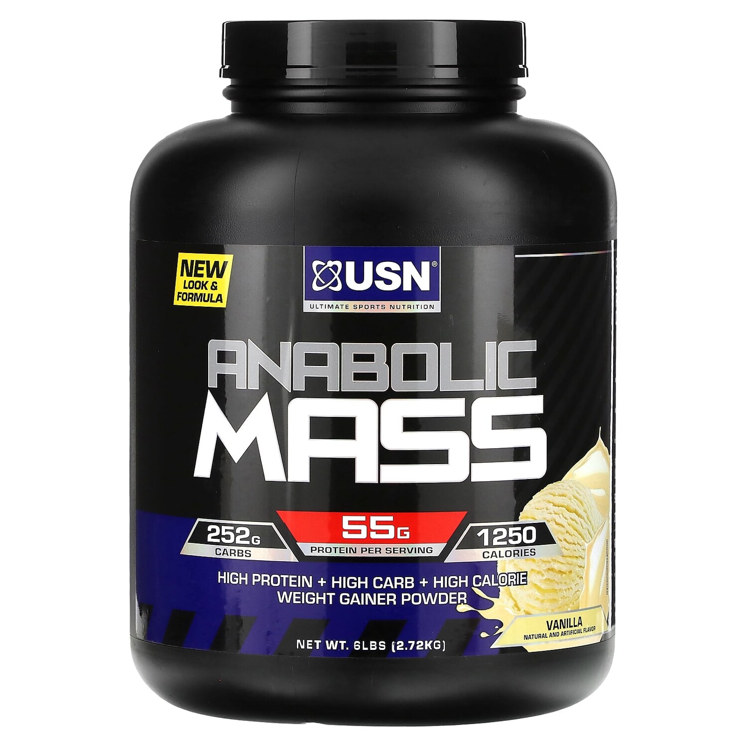 

Anabolic Mass, ваниль, 2,72 кг (6 фунтов), USN