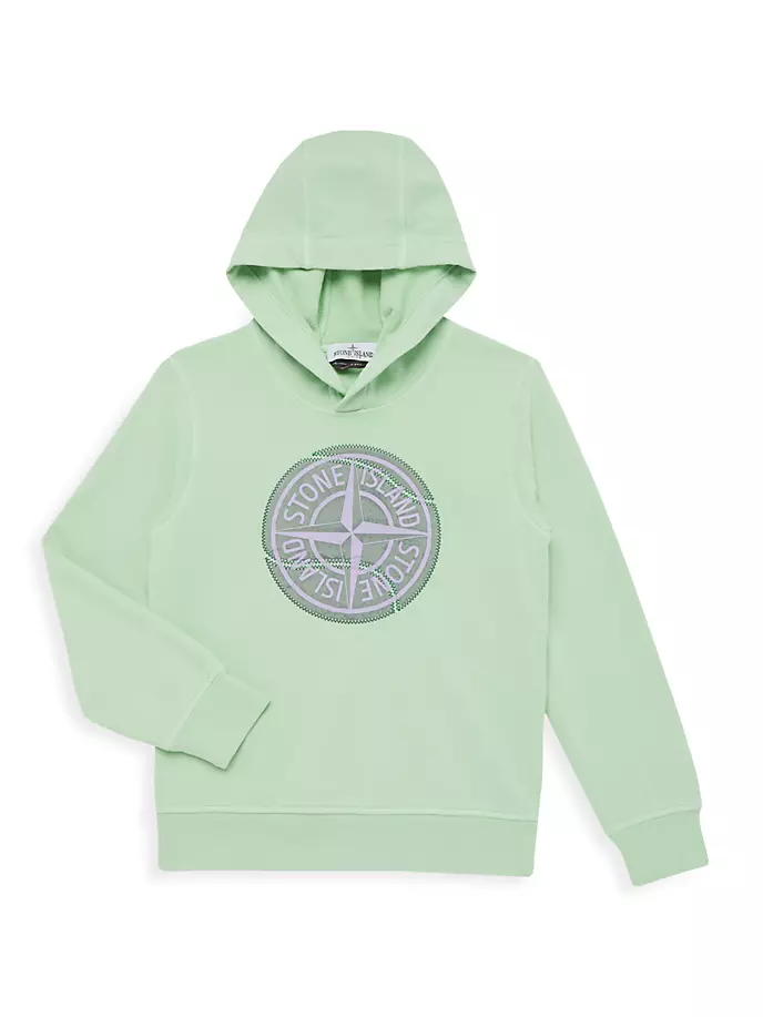 

Толстовка с логотипом Little Boy's & Boy's Stone Island, светло-зеленый