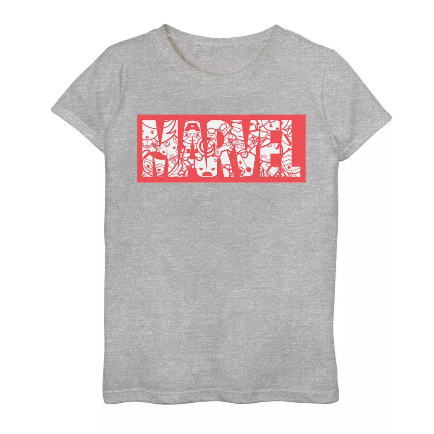 

Футболка с графическим рисунком Marvel Kawaii для девочек 7–16 лет Marvel