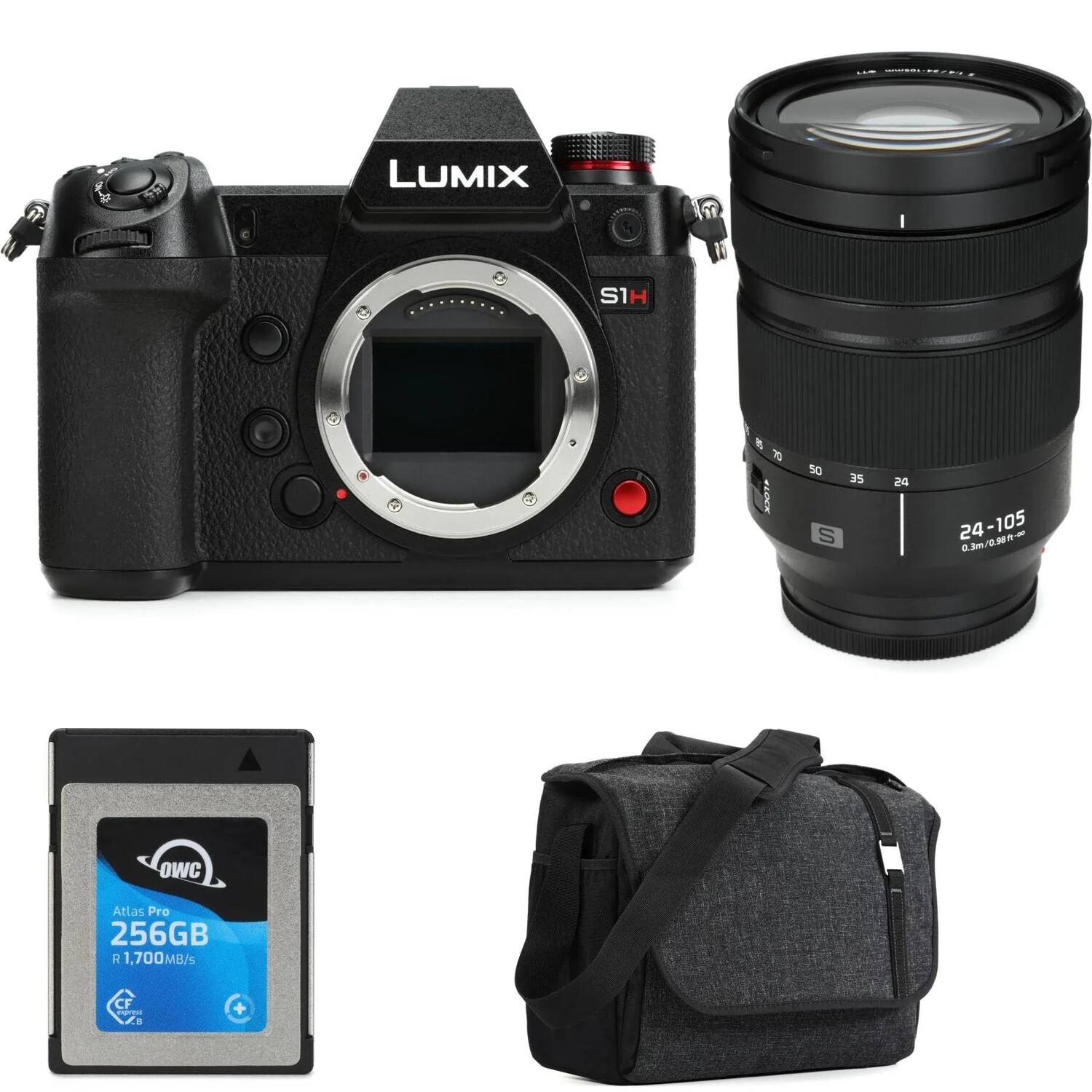 

Комплект беззеркальной камеры Panasonic Lumix S1H и объектива S-R24105 24–105 мм