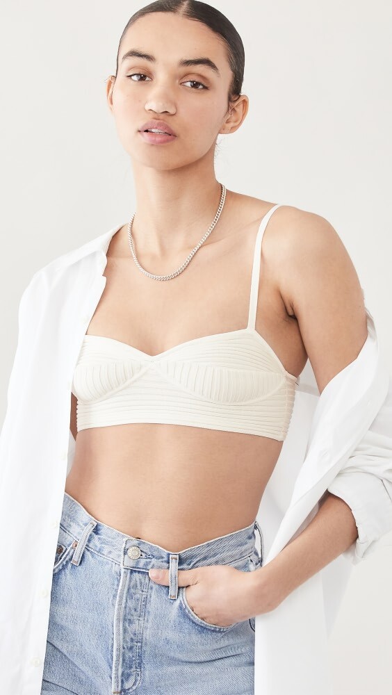 

Топ SIMKHAI Linden Compact Cut Out Bralette, белый