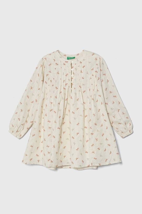 

Платье из хлопка для маленькой девочки United Colors of Benetton, бежевый