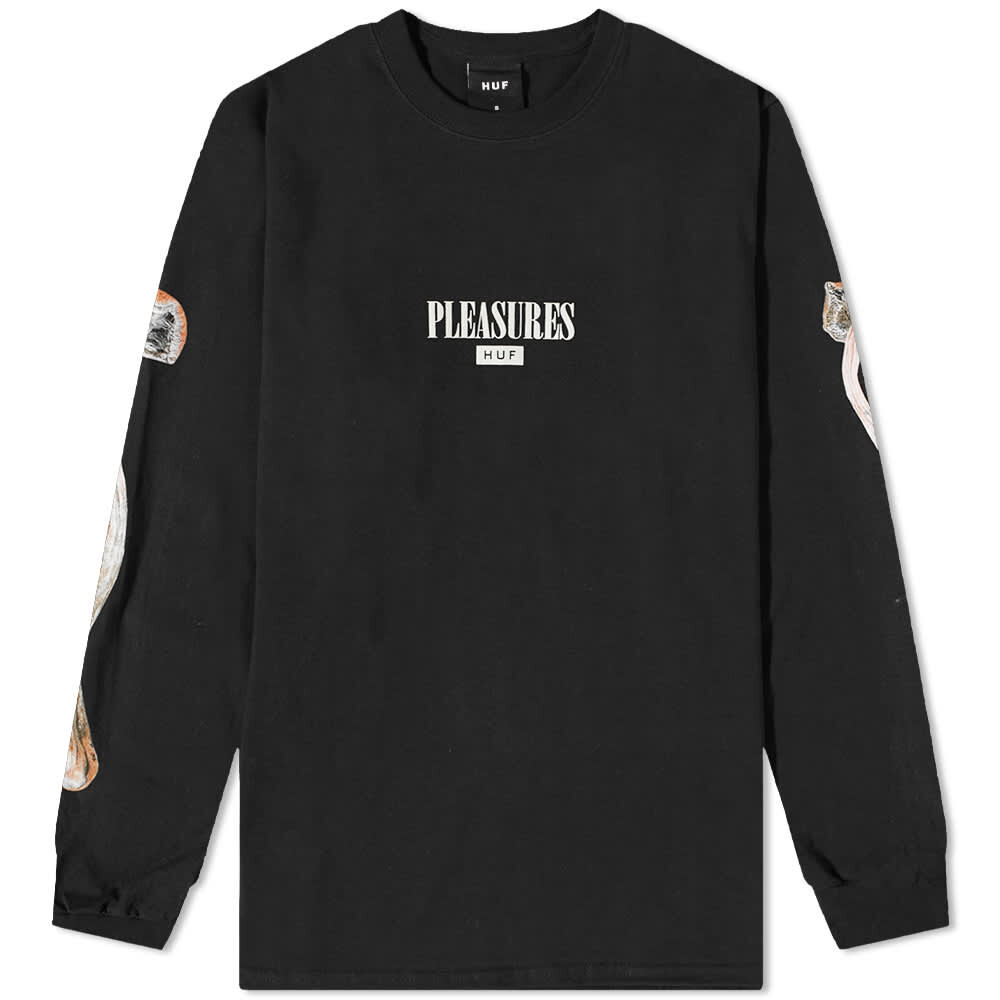 

Футболка PLEASURES X Huf Long Sleeve Spore Tee, Черный