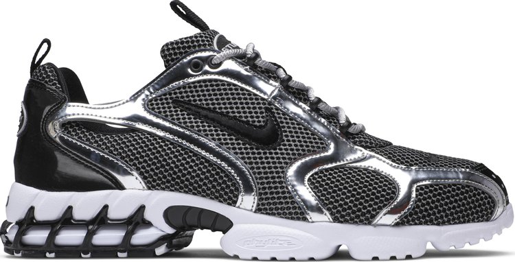 Кроссовки Nike Stussy x Air Zoom Spiridon Caged 2 'Pure Platinum', черный