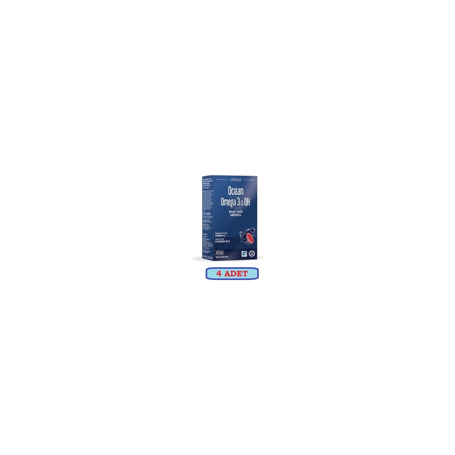 

Пищевая добавка Ocean Omega 3 & Qh, 4 упаковки по 30 капсул