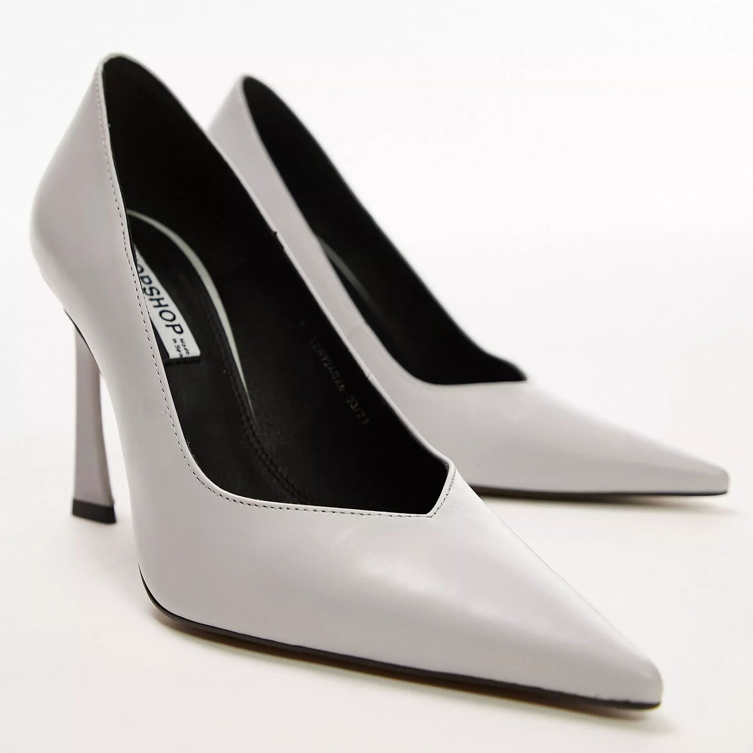 

Туфли-лодочки Topshop Carla Premium Leather Heeled, светло-серый