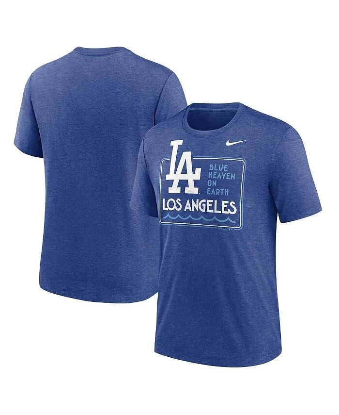 

Мужская футболка Royal Los Angeles Dodgers Think Blue Hometown Tri-Blend Nike, синий