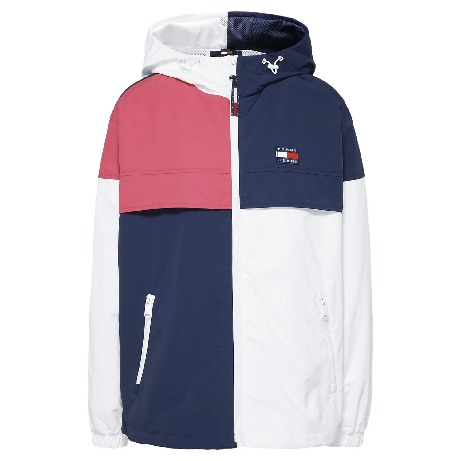 

Ветровка Tommy Jeans by Tommy Hilfiger The Chicago Retro Hooded, белый/розовый/темно-синий