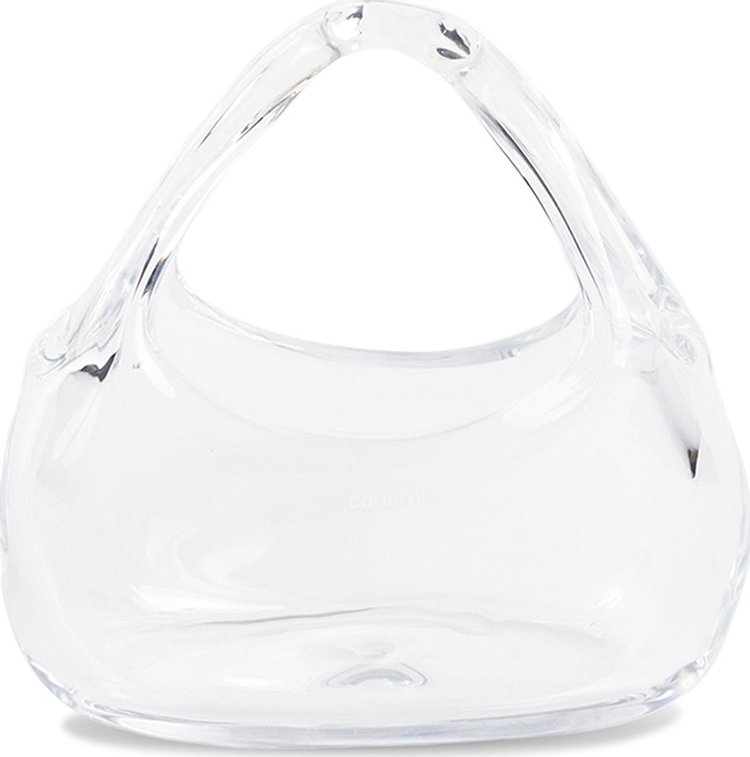 Сумка Coperni Clear Glass Micro Baguette Swipe Clear, белый