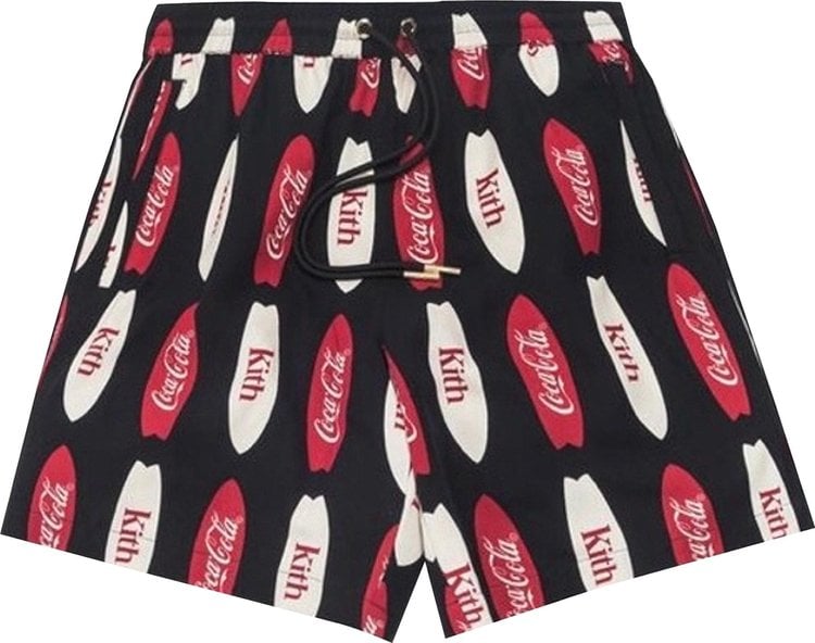 Шорты Kith x Coca-Cola Surf Board Print Hardaway Short 'Black', черный - фото