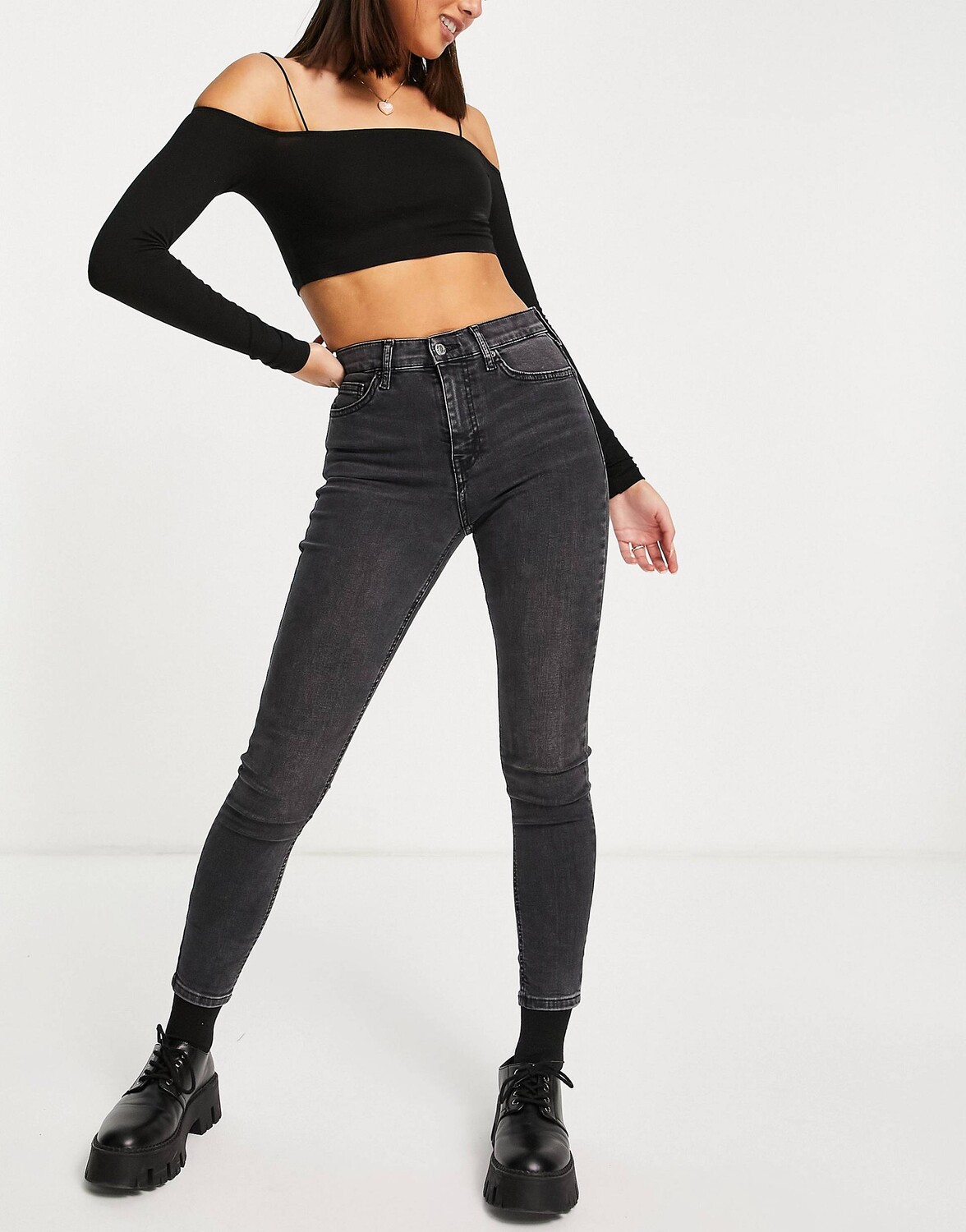 

Черные джинсы Topshop Jamie