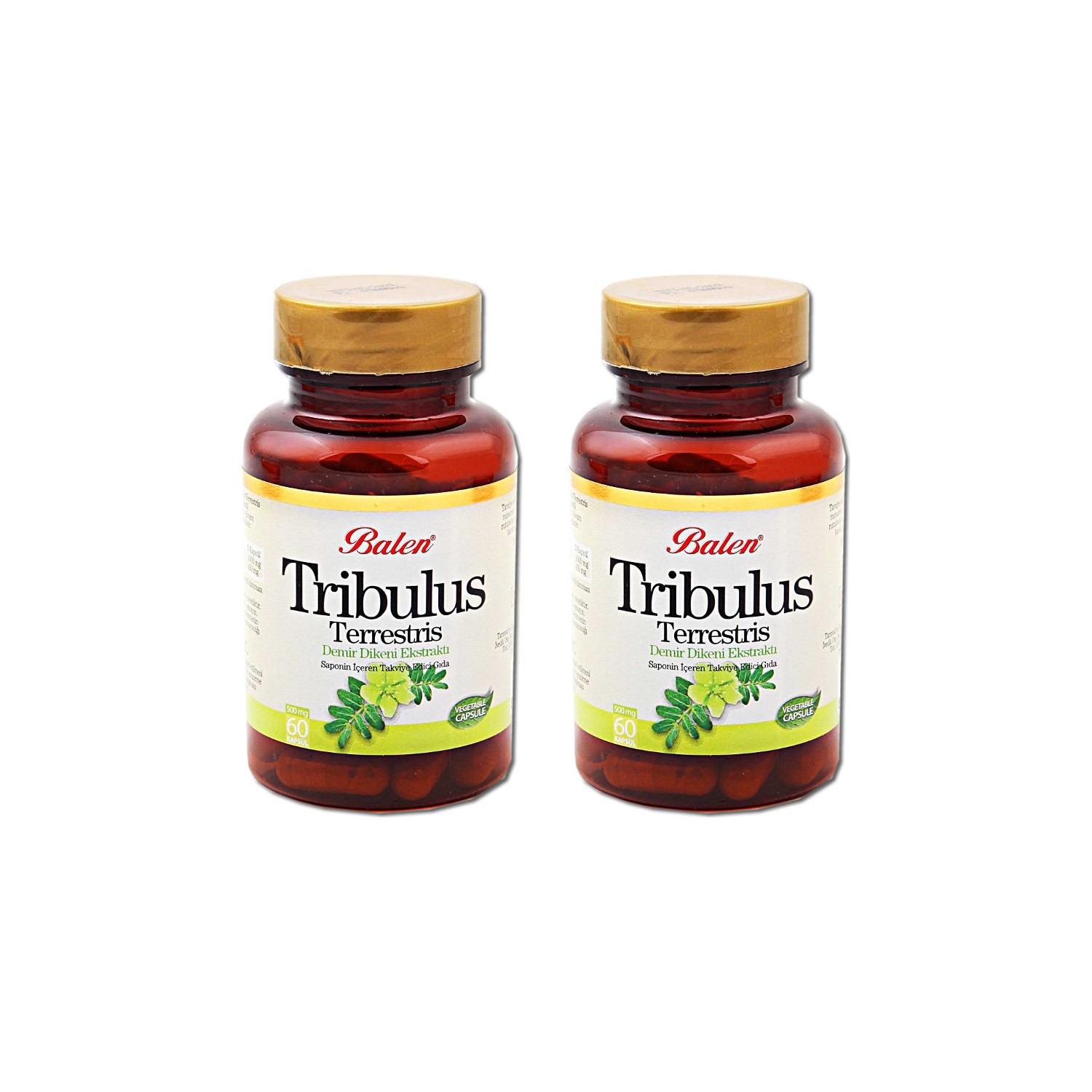 цена Пищевая добавка Balen Tribulus Terrestris 500 мг, 2 упаковки по 60 капсул