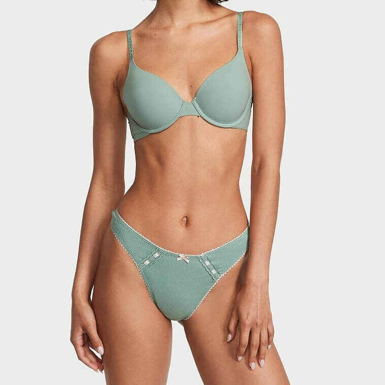 

Трусики-танга Victoria's Secret Stretch Cotton, зеленый