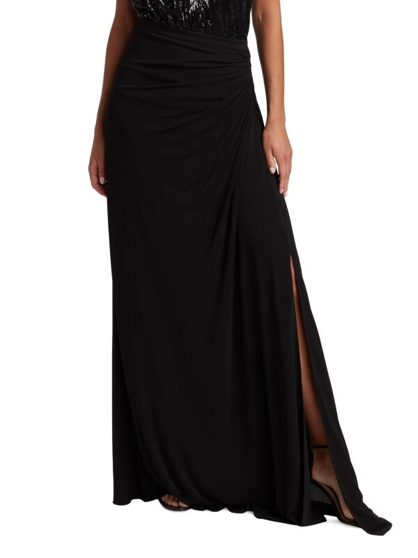 

Юбка макси из джерси callen Halston Black