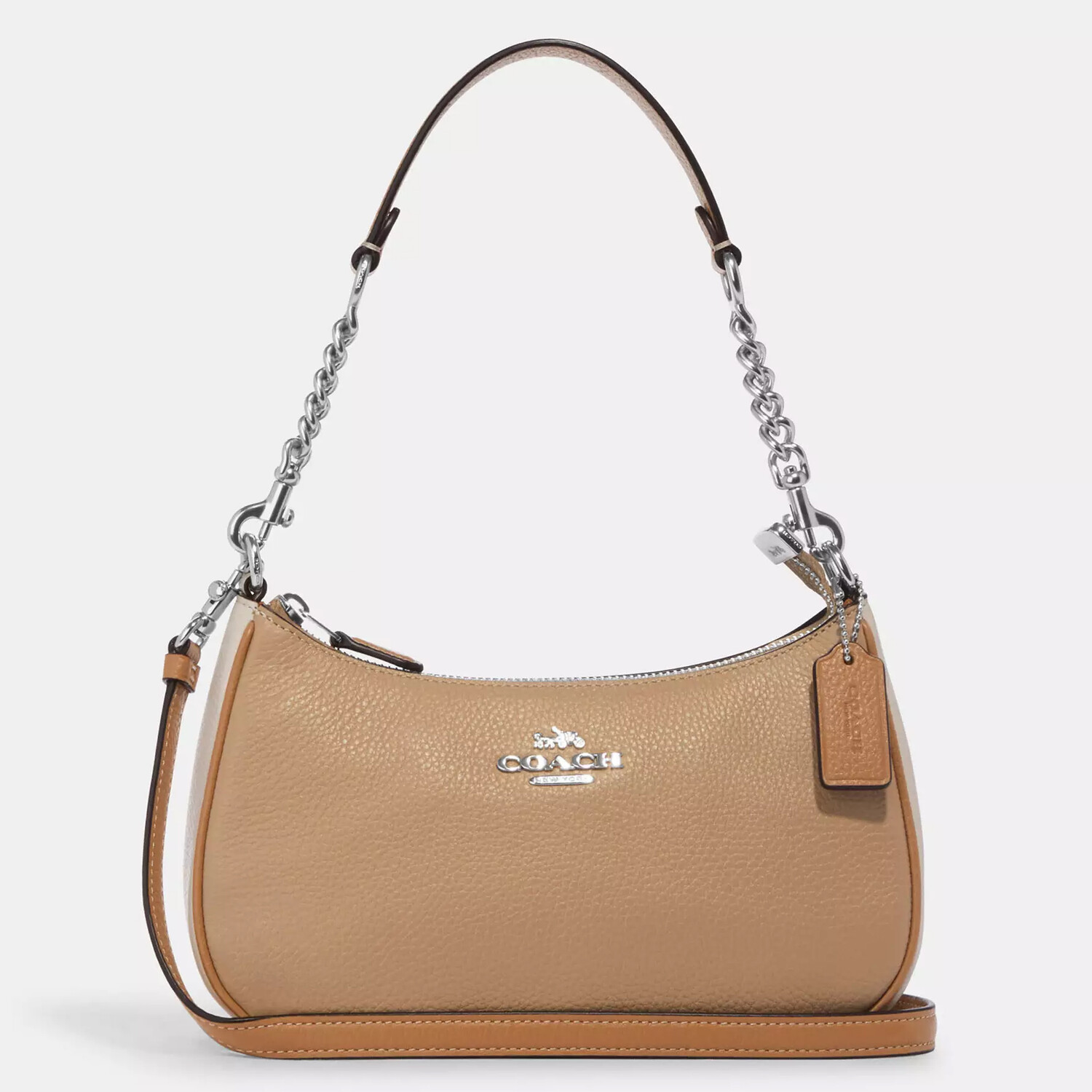 

Сумка Coach Outlet Teri Shoulder In Colorblock, серебристый/песочно-бежевый